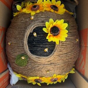 Sunflower and Bee honey hive gender reveal decoration